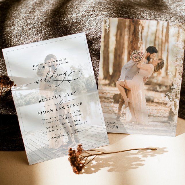 Invitación Elegante Boda de fotografías en blanco y negro (Subido por el creador)