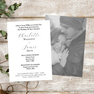 Invitación Elegante Boda de fotografías en blanco y negro