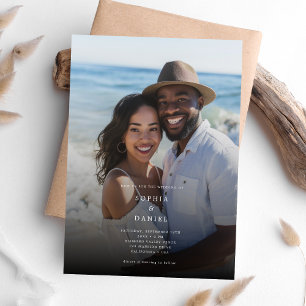 Invitación Elegante Boda de fotografías en blanco y negro
