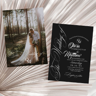 Invitación Elegante Boda de fotografías en blanco y negro