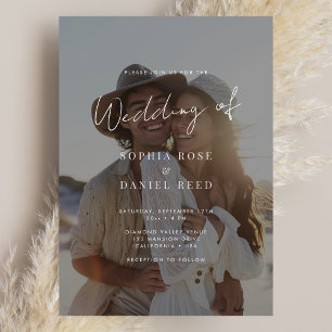 Invitación Elegante Boda de fotografías en blanco y negro