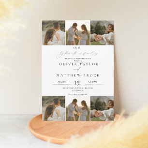 Invitación Elegante Boda de fotografías en blanco y negro