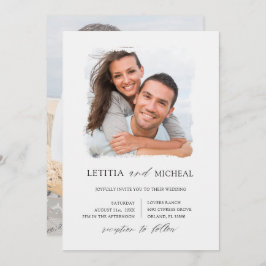 Invitación Elegante Boda de fotografías en blanco y negro