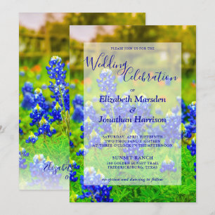 Invitación Elegante Boda de fotografías florales de Bluebonne