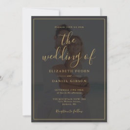 Invitación Elegante Boda de fotografías Gold Script 2