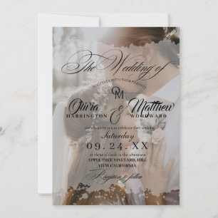 Invitación Elegante Boda de fotografías manuscritas