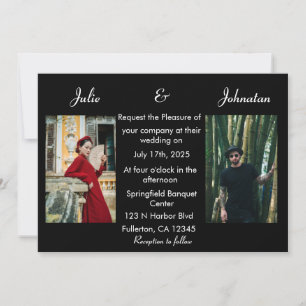 Invitación Elegante Boda de fotografías manuscritas en blanco