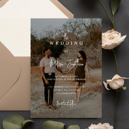 Invitación Elegante Boda de fotografías Minimalistas de guion