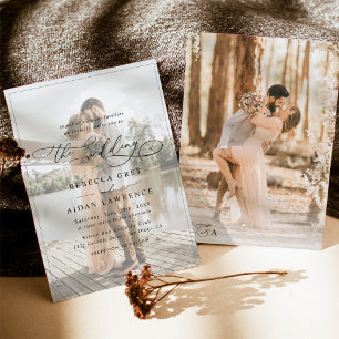 Invitación Elegante Boda de fotografías moderno de escritura