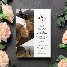 Elegante Boda de fotos asimétricas de monograma
