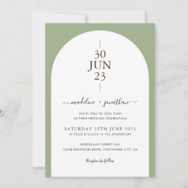 Invitación Elegante Boda de fotos de la puerta verde sabio mo