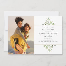 Invitación Elegante Boda de Fotos de Verdor