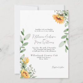 Invitación Elegante Boda de girasol sin padres