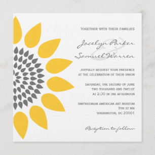 Invitación Elegante Boda de girasoles