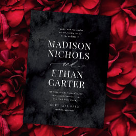 Invitación Elegante Boda de Gótico negro con cristal moderno