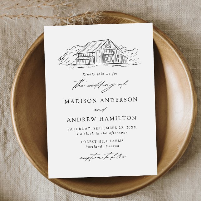 Invitación Elegante Boda de granero rústico (Subido por el creador)