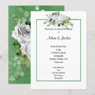 INVITACIÓN ELEGANTE BODA DE GUARNECIDO DE SAGE DE BOUQUET FLO