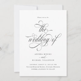 Invitación Elegante Boda de guión de caligrafía de lujo