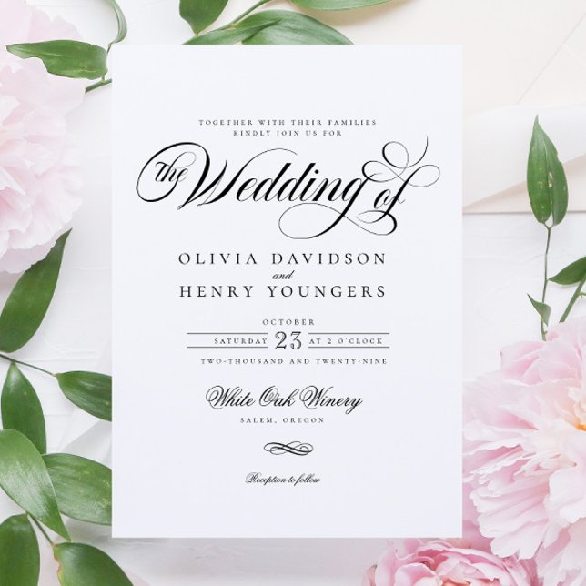 Invitación Elegante Boda de guión de caligrafía de Moda (Subido por el creador)