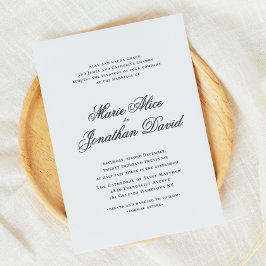 Invitación Elegante Boda de guión de caligrafía Minimalista