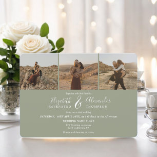 Invitación Elegante boda de guión Elegante 4 Fotos