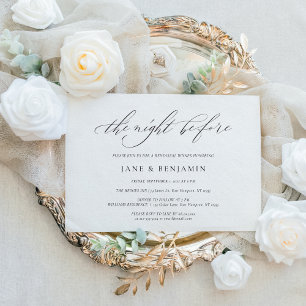 Invitación Elegante Boda de guión Minimalista Ensayo de cena