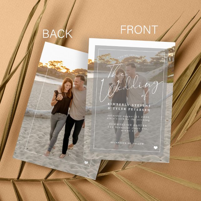 Invitación Elegante boda de guión romántico (Subido por el creador)