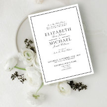 Elegante Boda de guiones clásicos en blanco y negr