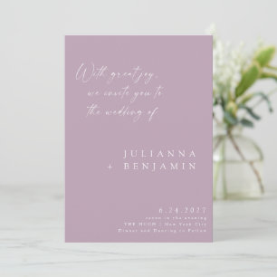 Invitación Elegante Boda de guiones de Moda Minimalista de Li
