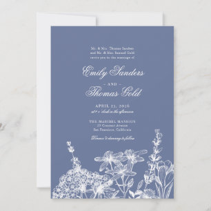 Invitación Elegante Boda de guiones del Jardín de Flores Silv