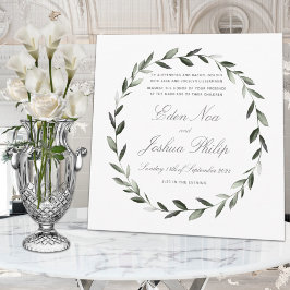 Invitación Elegante Boda de guirnalda de oliva tradicional