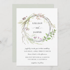 Invitación Elegante Boda de guirnaldas de flores silvestres