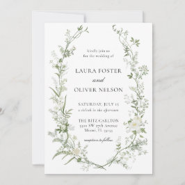 Invitación Elegante Boda de guirnaldas de flores silvestres b
