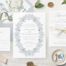 Elegante Boda de guirnaldas florales de color azul