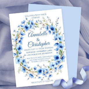 Invitación Elegante Boda de guirnaldas románticas florales az