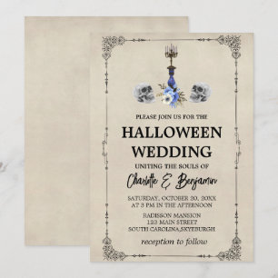 Invitación Elegante Boda de Halloween Vintage