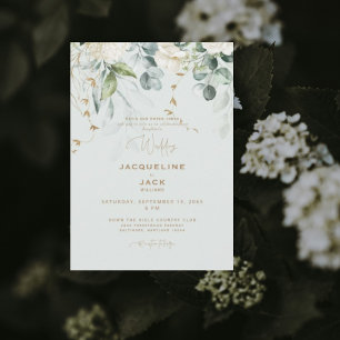 Invitación Elegante Boda de hidrangea blanca ligera II