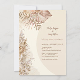 Invitación Elegante boda de hierba boho pampas rústico de mar