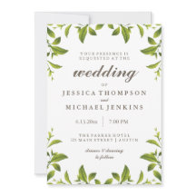 Elegante Boda de hojas botánicas verdes