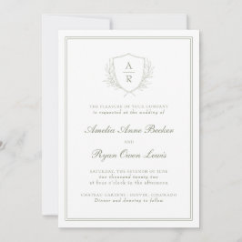 Invitación Elegante Boda de hojas mínimas