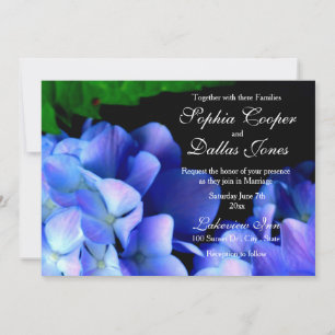 Invitación Elegante Boda de hormigón floral azul violeta