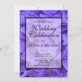 Invitación Elegante Boda de hormigón floral púrpura