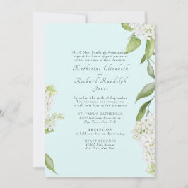 Invitación Elegante Boda de Hydrangea Blanca Seafoam II