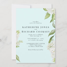 Invitación Elegante Boda de Hydrangea Blanca Seafoam III
