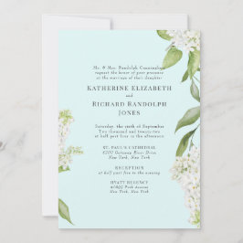 Invitación Elegante Boda de Hydrangea Blanca Seafoam IV