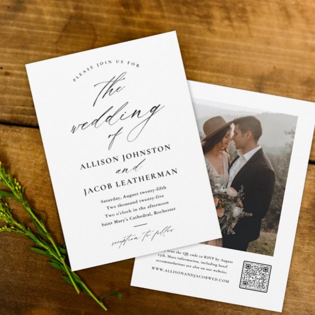 Invitación Elegante Boda de imágenes manuscritas (Subido por el creador)
