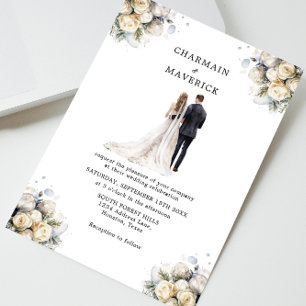 Invitación Elegante Boda de imágenes prediseñadas de Novia y 