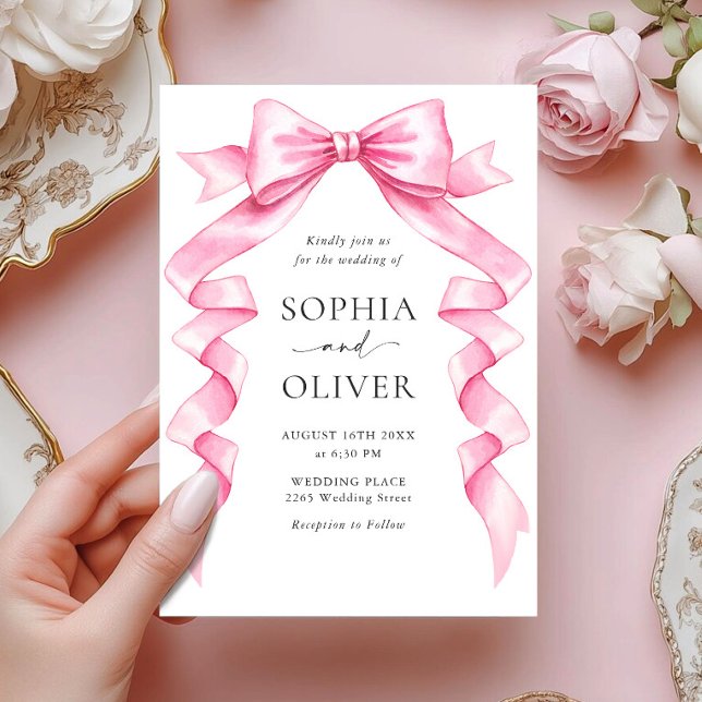 Invitación Elegante Boda de inclinación suave y rosa (Subido por el creador)