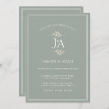 Elegante Boda de Iniciales Clásicas Sage Green