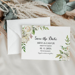 Invitación Elegante Boda de Invierno Blanca Peony Salva la Fe
